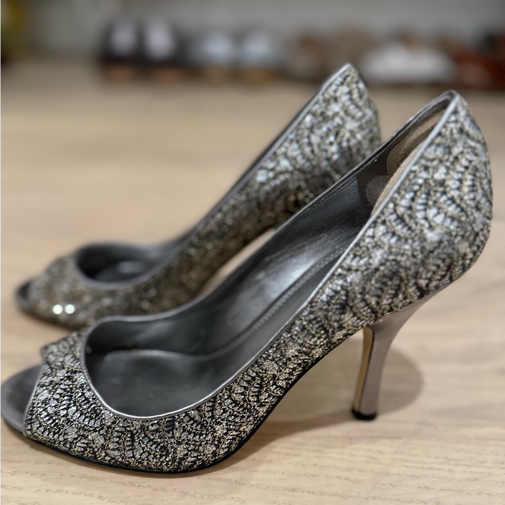 Enzo Angiolini - metallic glitter evening pumps